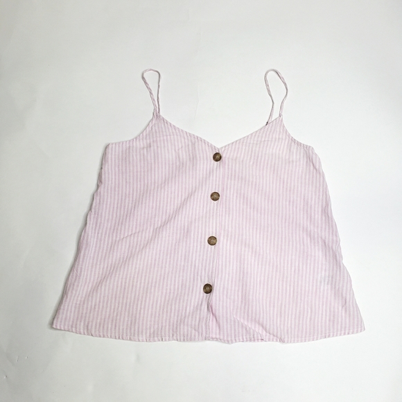 BP vertical stripe linen blend tank top - Picture 2 of 5